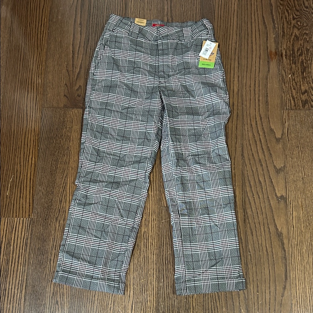 Dickies Black & White Plaid Cropped work pants sz 3